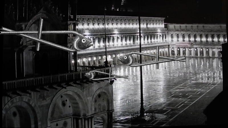 The video combines drawings by Werner Gadliger with webcam footage of the deserted city of Venice during the coronavirus lockdown. Three hotspots form the backdrop to the spectacle: Rialto Bridge, St. Mark's Square and Riva Degli Schiavoni. Animation and editing: Ines Anselmi.